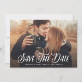 Stilvolles handgeschriebenes Foto Save the Date (Vorderseite)