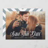 Stilvolles handgeschriebenes Foto Save the Date (Vorne/Hinten)