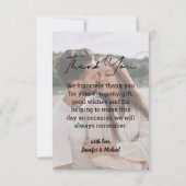 stilvolles, handgeschriebenes Hochzeitsfest-Foto Dankeskarte (Rückseite)