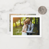 stilvolles handwriting Hochzeit Foto danke Karte (Vorderseite/Rückseite Beispiel)