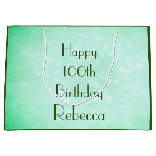 Stilvolles Happy 100. Geburtstagsdesign Große Geschenktüte (Vorderseite)