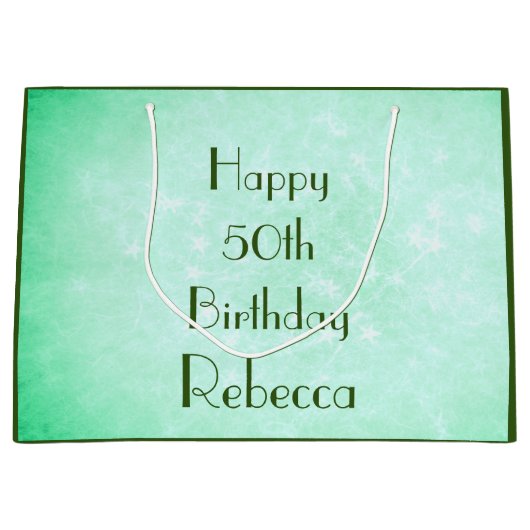 Stilvolles Happy 50. Geburtstag Design Große Geschenktüte (Vorderseite)