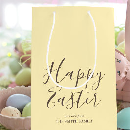 Stilvolles Happy Oaster Geschenk Wrap Yellow Brown Mittlere Geschenktüte