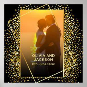 Stilvolles Happy Valentine's Gold Glitter Poster