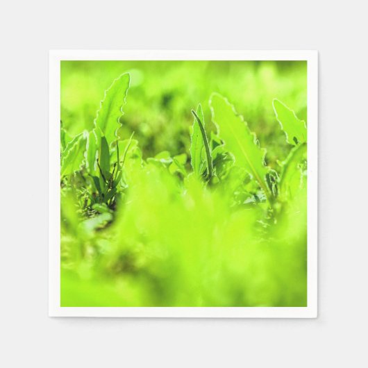 Stilvolles, helles grünes Grass Papier Napkin Serviette (Vorderseite)