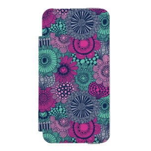 Stilvolles, helles Muster aus wunderschönen Blumen Incipio Watson™ iPhone 5 Geldbörsen Hülle