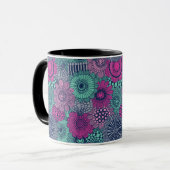 Stilvolles, helles Muster aus wunderschönen Blumen Tasse (Vorderseite Links)