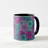 Stilvolles, helles Muster aus wunderschönen Blumen Tasse (VorderseiteRechts)