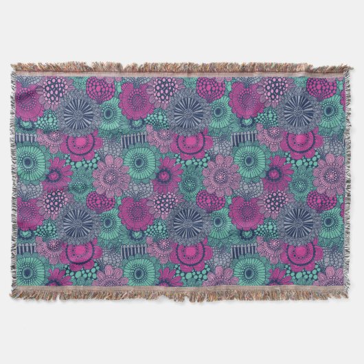 Stilvolles helles Muster der herrlichen Blumen Decke (Vorderseite)