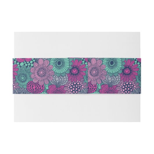 Stilvolles helles Muster der herrlichen Blumen Einladungsbanderole (Rückseitenbeispiel)