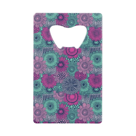 Stilvolles helles Muster der herrlichen Blumen Geldbeutel Flaschenöffner (Vorderseite)