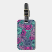 Stilvolles helles Muster der herrlichen Blumen Gepäckanhänger (Vorderseite vertikal)