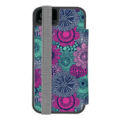 Stilvolles helles Muster der herrlichen Blumen Incipio iPhone Geldbeutel-Hülle (Folio Rückseite)