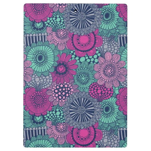 Stilvolles helles Muster der herrlichen Blumen Klemmbrett (Rückseite)