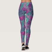 Stilvolles helles Muster der herrlichen Blumen Leggings (Rückseite)