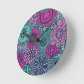 Stilvolles helles Muster der herrlichen Blumen Runde Wanduhr (Winkel)