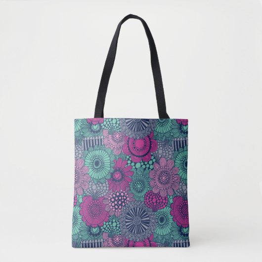 Stilvolles helles Muster der herrlichen Blumen Tasche (Vorderseite)