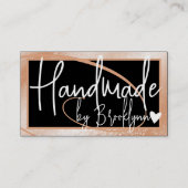 Stilvolles helles Peach Frame Herz Handgefertigt m Visitenkarte (Vorderseite)