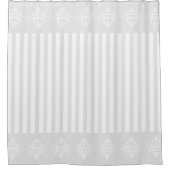 Stilvolles hellgraues Damaskepmuster gestreift Ele Duschvorhang (Vorderseite)