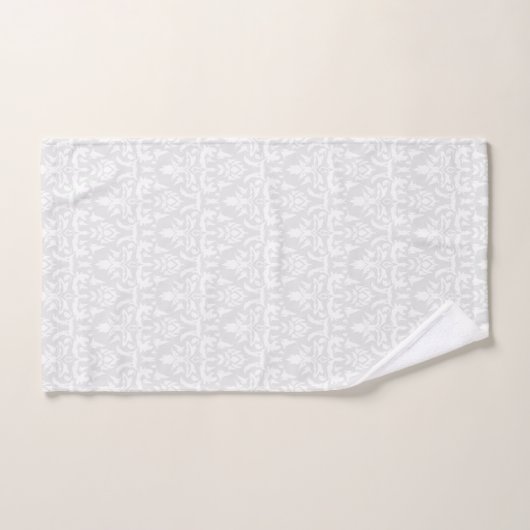 Stilvolles hellgraues elegantes Damasketmuster Str Badhandtuch Set (Handtuch)