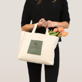 Stilvolles Hellgrün Kokette Monogramm Zukünftige M Mini Stoffbeutel (Vorderseite (Produkt))