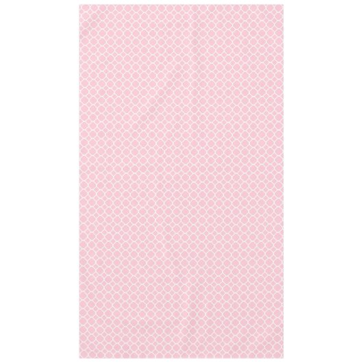 Stilvolles, hellrosa und weißes Quatrefolienmuster Tischdecke (Vorderseite)