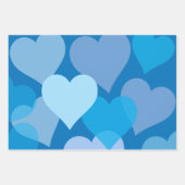 Stilvolles Herzthema Blue Pink Lila Geschenkpapier Set (Vorderseite 3)