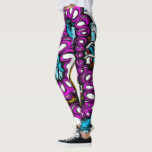 Stilvolles High Fashion Lila Blue Abstract Design Leggings (Links)