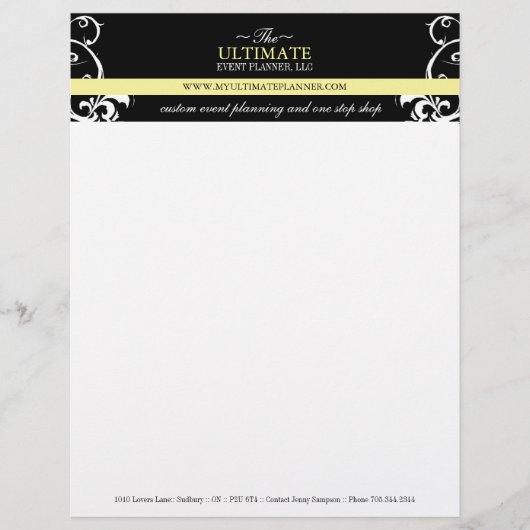 Stilvolles Hochzeitsplaner Letterhead Briefbogen (Vorderseite)