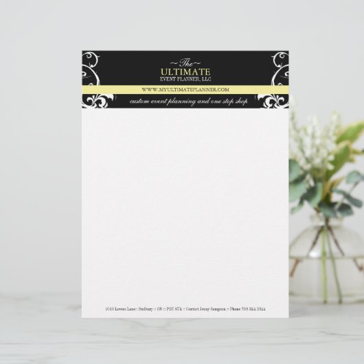 Stilvolles Hochzeitsplaner Letterhead Briefbogen (Stehend Vorderseite)