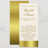 Stilvolles Hochzeitsprogramm für Gold und Elfenbei Programm (Vorne/Hinten)