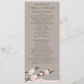 Stilvolles Hochzeitsprogramm für Rosa Kirschblüten Programm (Vorderseite)