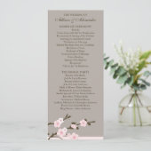 Stilvolles Hochzeitsprogramm für Rosa Kirschblüten Programm (Stehend Vorderseite)
