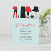 Stilvolles Holiday Cocktail Party Einladung (Stehend Vorderseite)