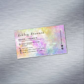 Stilvolles Holo Opal-Branding-Logo Modernes Skript Magnetische Visitenkarte (Beispiel)