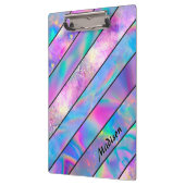 Stilvolles Holograf-Blau-Rosa Klemmbrett (Links)