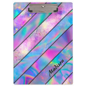 Stilvolles Holograf-Blau-Rosa Klemmbrett (Vorderseite)