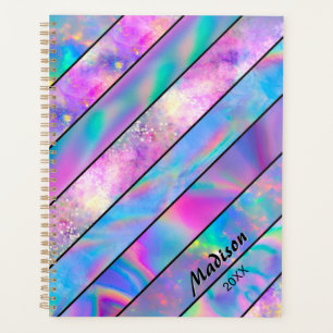 Stilvolles Holograf-Blau-Rosa Planer