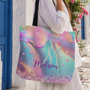 Stilvolles holografisches Einhorn mit tropfendem G Tasche