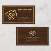 Stilvolles Holz-Gold-Rahmen-Gebäude Visitenkarte (Vorne/Hinten)