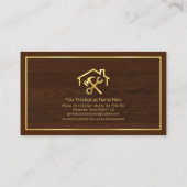 Stilvolles Holz-Gold-Rahmen-Gebäude Visitenkarte (Rückseite)