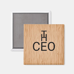 Stilvolles Holz Texture Magnet mit dem CEO Text
