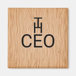 Stilvolles Holz Texture Magnet mit dem CEO Text