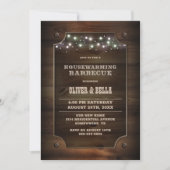 Stilvolles Holzhaus-Grill Einladung (Vorderseite)