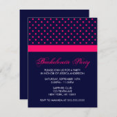 Stilvolles Hot Pink Polka Dots-Muster Einladung (Vorne/Hinten)