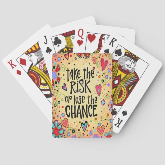 Stilvolles Hübsches Blumenherz Inspirierend Zitat  Spielkarten (Rückseite)