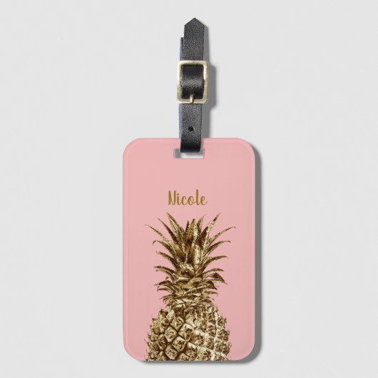 Stilvolles hübsches girly Gold u. Gepäckanhänger (Vorderseite Vertikal)