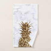 Stilvolles hübsches girly Gold u. weiße Badhandtuch Set (Handtuch)