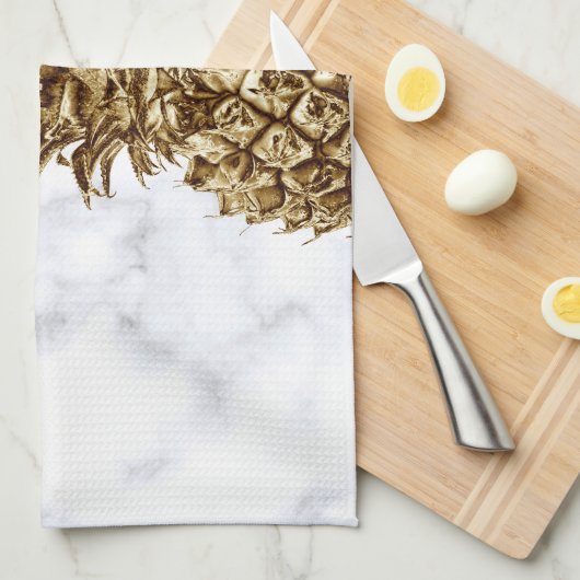 Stilvolles hübsches girly Gold u. weiße Geschirrtuch (Viertel Falte)