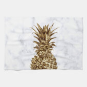 Stilvolles hübsches girly Gold u. weiße Geschirrtuch (Horizontal)